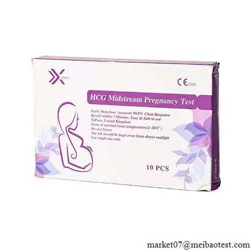 3.0mm 10pcs/box One Step HCG Pregnancy Test Midstream